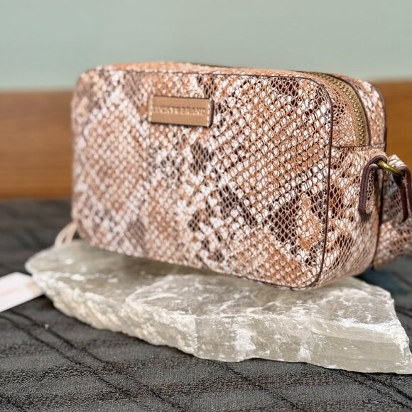 Lucky Brand Handbags - LUCKY BRAND Mora Leather Crossbody - Snakeskin Embossed Camera Bag - NWT